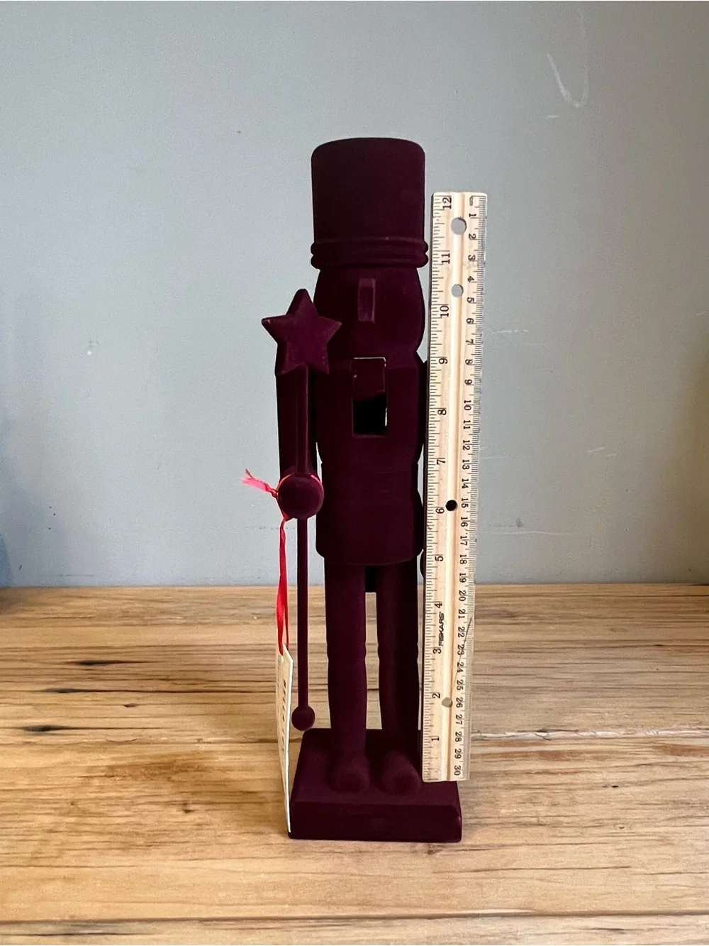Velvet Burgundy Nutcracker Holiday Figurine-NWT